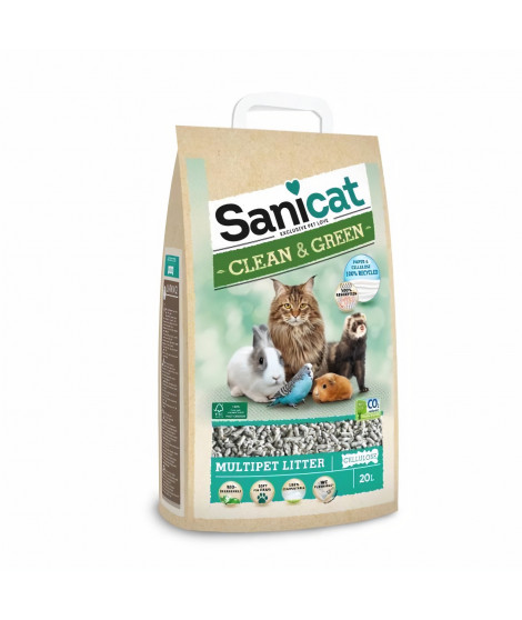SANICAT Litiere cellulose compostable et recyclable - Pour chat