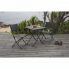 Set Bistrot 2 places - Acier & Résine tressée - Table 65 x 65 cm + 2 chaises - Gris