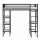 Lit mezzanine avec rangements et bureau intégré - Noir - Sommier inclus - 90 x 190 cm - MANDY