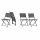 Lot de 4 chaises de jardin pliantes en aluminium assise textilene - 46 x 56 x 85 cm - Gris