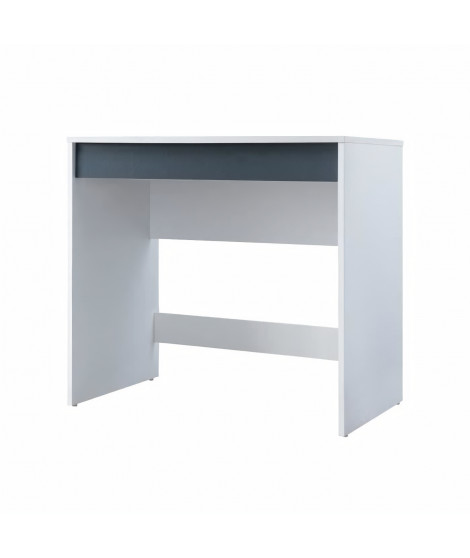 COMPO Bureau 1 tiroir - Blanc et gris - Bicolore Blanc/Gris - L 80 x P 45 x H 75cm