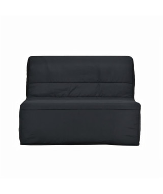 EVA Banquette BZ 120x190 cm 2 places - Tissu Noir - L 122 x P 101 x P 95 cm