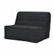 EVA Banquette BZ 120x190 cm 2 places - Tissu Noir - L 122 x P 101 x P 95 cm