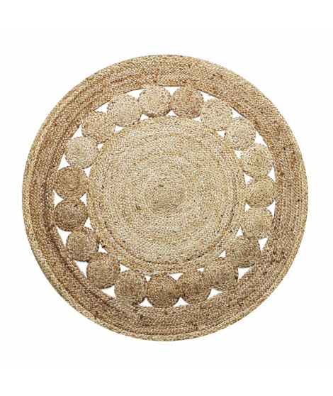 Tapis DECO Jute ROSACE diam 90 cm - Naturel