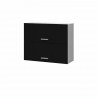 EXTRA - Meuble haut de cuisine 80cm 2 Portes a projection  -  Noir Mat