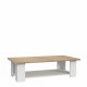 PILVI Table basse rectangulaire - Blanc et chene sonoma - L 110 x P 60 x H 31 cm