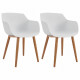 THEA Lot de 2 chaises de salle a manger - Style scandinave - Blanc - L 56 x P 57 x H 79 cm