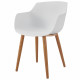 THEA Lot de 2 chaises de salle a manger - Style scandinave - Blanc - L 56 x P 57 x H 79 cm