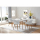 THEA Lot de 2 chaises de salle a manger - Style scandinave - Blanc - L 56 x P 57 x H 79 cm