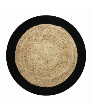 Tapis DECO Jute diam 90 cm - Bord  Noir