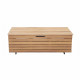 Coffre de jardin 190L en bois exotique d'eucalyptus FSC - 190 L - 48,5 x 109,5 x 37 cm - Avec roulettes -  Effet Teck