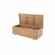 Coffre de jardin 190L en bois exotique d'eucalyptus FSC - 190 L - 48,5 x 109,5 x 37 cm - Avec roulettes -  Effet Teck