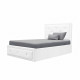 Lit adulet ou enfant 90 x 190 cm + coffre de rangement - Simili blanc - Sommier inclus - VIRGINIE