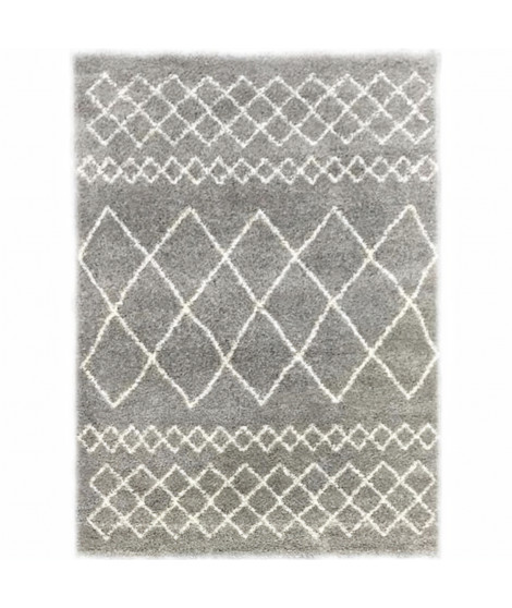 NAZAR Tapis de salon Shaggy ASM200GRI150220 - 150 x 220 cm - Gris