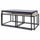 MINSK Set de 3 Tables gigognes - Imitation bois - L 90 x P 60 x H 43 cm