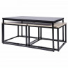 MINSK Set de 3 Tables gigognes - Imitation bois - L 90 x P 60 x H 43 cm