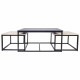 MINSK Set de 3 Tables gigognes - Imitation bois - L 90 x P 60 x H 43 cm