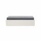 Lit adulte 160 x 200 cm + coffre de rangement - TIssu gris beige - ECLIPSE