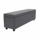 Banc coffre - Bout de lit Simili gris Classique - L 140 cm