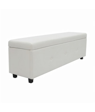 Banc coffre - Bout de lit Simili blanc Classique - L 140 cm