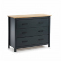 Commode 3 tiroirs - Bleu marine -  L 100 x L 40 x H 80 cm - MADIINA