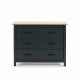 Commode 3 tiroirs - Bleu marine -  L 100 x L 40 x H 80 cm - MADIINA