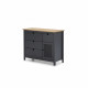 Commode 1 porte 4 tiroirs - Anthracite - L 100 x P 40 x H 80 cm - VALENTINA