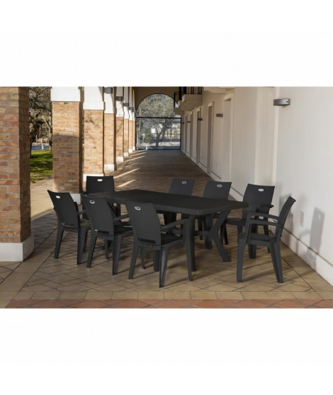 CORFU Table de jardin rectangulaire pieds tulipe L 200 cm - Anthracite