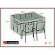 Housse pour table rect + chaises 180 - Noire