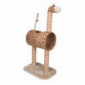 AIME Arbre a Chat en Jute, Forme Tunnel Girafe Fun, Fourrure, Jouet Pompon, Dim. 50x35x103 cm