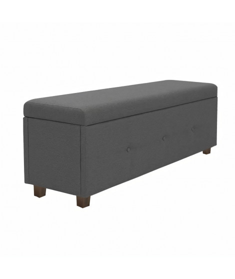 Banc coffre - Bout de lit Velours gris clair Classique - L 140 cm