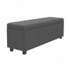 Banc coffre - Bout de lit Velours gris clair Classique - L 140 cm