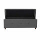 Banc coffre - Bout de lit Velours gris clair Classique - L 140 cm