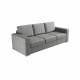 STONE Canapé convertible 3 places avec méridienne - Tissu gris - L 233 x P 83 x H 88 cm