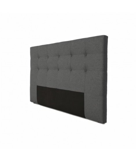 Tete de lit 185 x 100 cm capitonnée - Simili Anthracite - Pour couchage 140 / 160 ou 180 - ARGOS