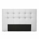 Tete de lit 185 x 100 cm capitonnée - Simili Blanc - Pour couchage 140 / 160 ou 180 - ARGOS