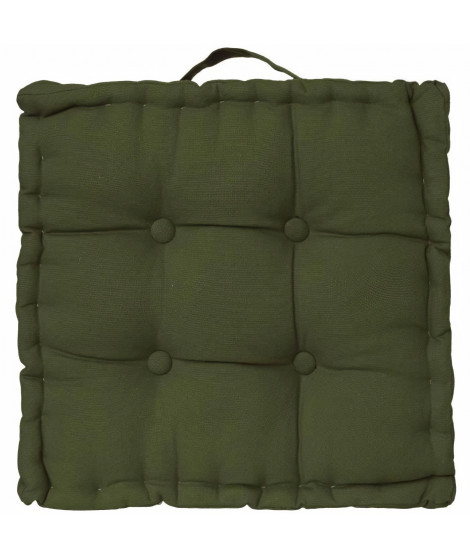 Coussin de sol - 40 x 40 x 8 cm - Vert kaki