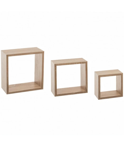 Lot de 3 étageres Fixy cube - Chene naturel