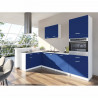 EXTRA - Cuisine compl?te d'angle colonne L 300cm - Bleu Mat