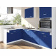 EXTRA - Cuisine compl?te d'angle colonne L 300cm - Bleu Mat