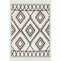 Tapis shaggy a motif berbere 140x200 cm - Blanc et noir - LOFT