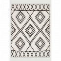 Tapis shaggy a motif berbere 140x200 cm - Blanc et noir - LOFT