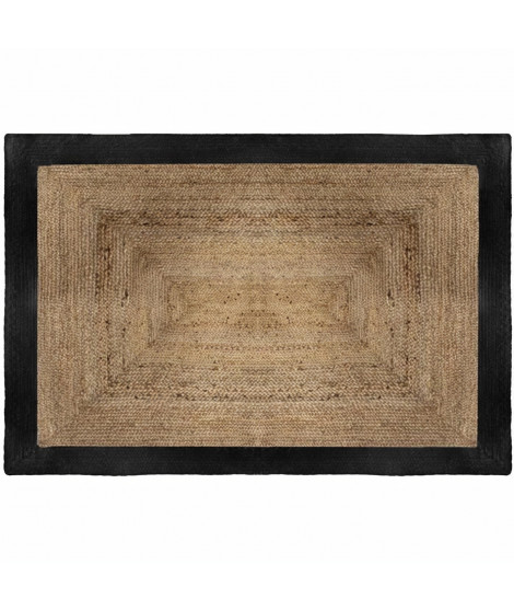 ATMOSPHERA Tapis jute Bord - 120x170 cm - Noir