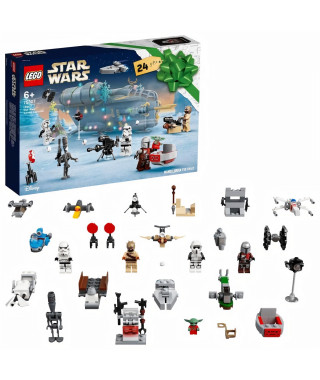LEGO 75307 Star Wars Calendrier de l'Avent 2021 Jouet Enfants +6 ans, The Mandalorian Idée de Cadeau pour Noël, Figurine
