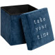 Pouf pliable velours Slow MDF_E1, polyester et mousse PU - Bleu