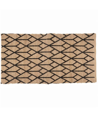 ATMOSPHERA Tapis jute imprimé Géométrique - 70x140 cm - Noir