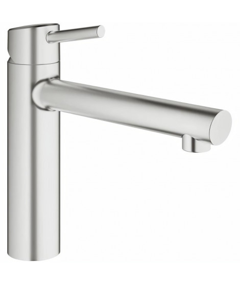 GROHE Mitigeur évier Concetto 31128DC1 - Bec moulé pivotant médium - Rotation 140° - Supersteel