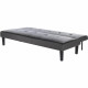 IVY Banquette clic clac 3 places capitonné - Simili noir et tissu gris claur - L 180 x P 84 x H 74 cm