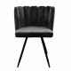 ARIEL Lot de 2 Chaises velours noir - Pieds métal