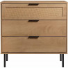Commode 3 tiroirs - En panneaux de particules avec piétement en métal noir - RUSSELL